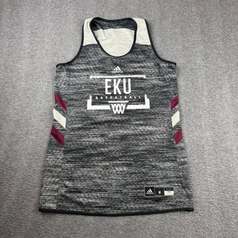 Adidas EKU Basketball Jersey Mens Medium Reversible Grey Space Dye Tank Top 10